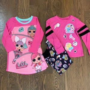 Lot of 2 LOL and My Little Pony pajamas. Size 4T
